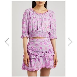 Loveshackfancy Floral Pink Two-Piece Set M